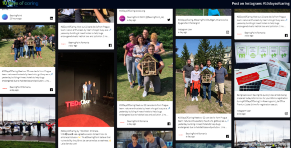 #10DaysOfCaring Social Media Wall