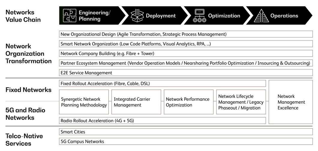 Network technology consulting, network organization transformation